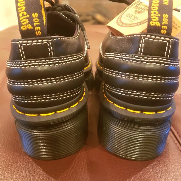 Dr. Martins AUDRICK WHITE STITCH LEATHER PLATFORM SHOES - Picture 5 of 9